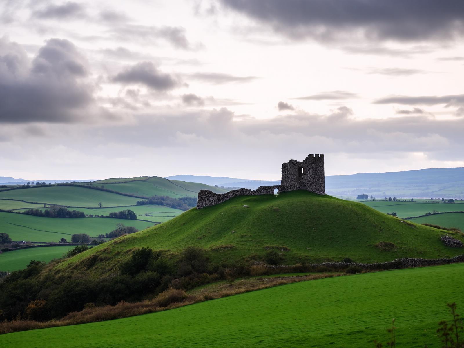 Kidwelly Castle and surrounding Carmarthenshire countryside